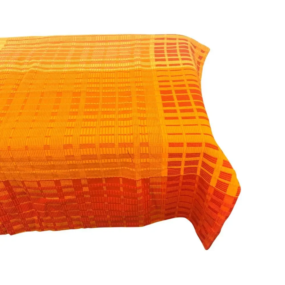 Fabindia mustard red handcrafted coverlet